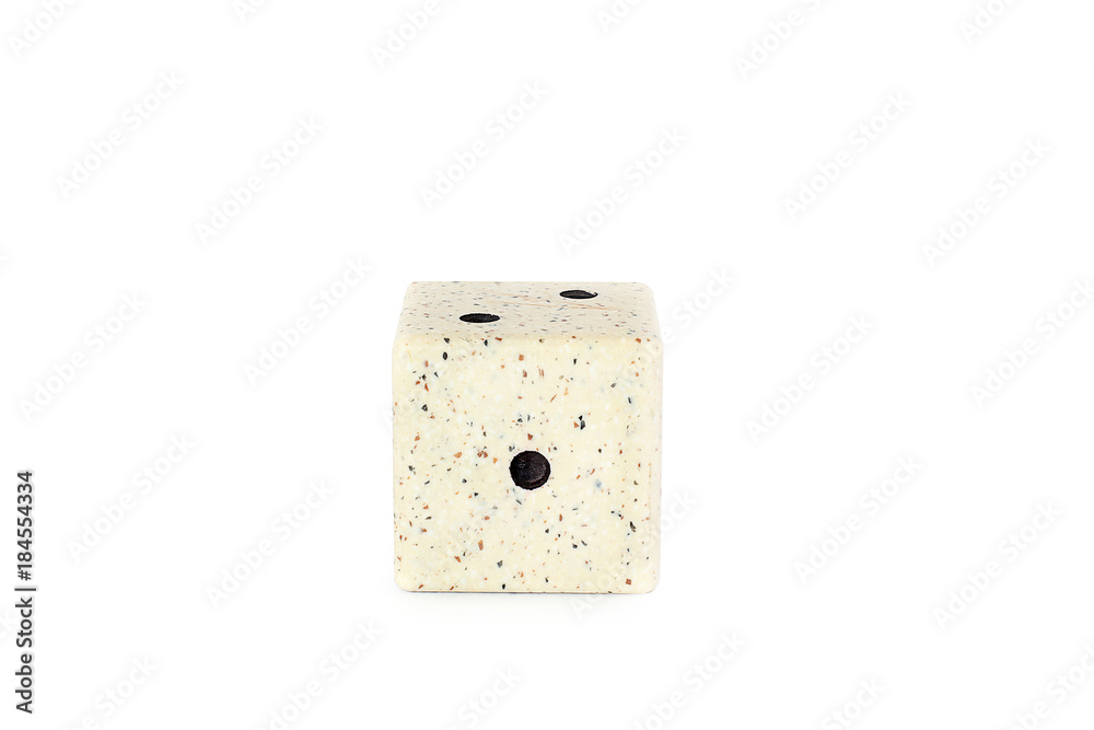 Game cube against white background. Figures. Cube of stone Game cube against white background. Figures. Cube of stone