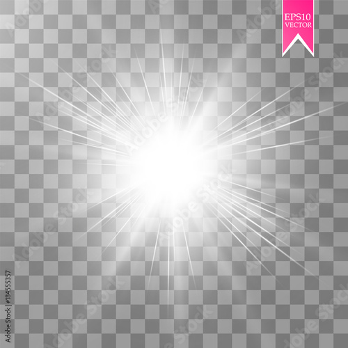 Glow light effect. Star burst with sparkles. Vector © denzelll