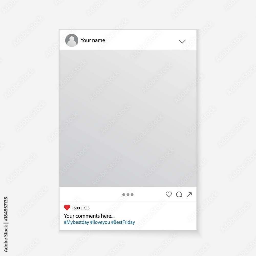 Creative vector illustration of social media photo prop frame isolated on background. Art design mockup. Abstract concept graphic element for your post - obrazy, fototapety, plakaty 