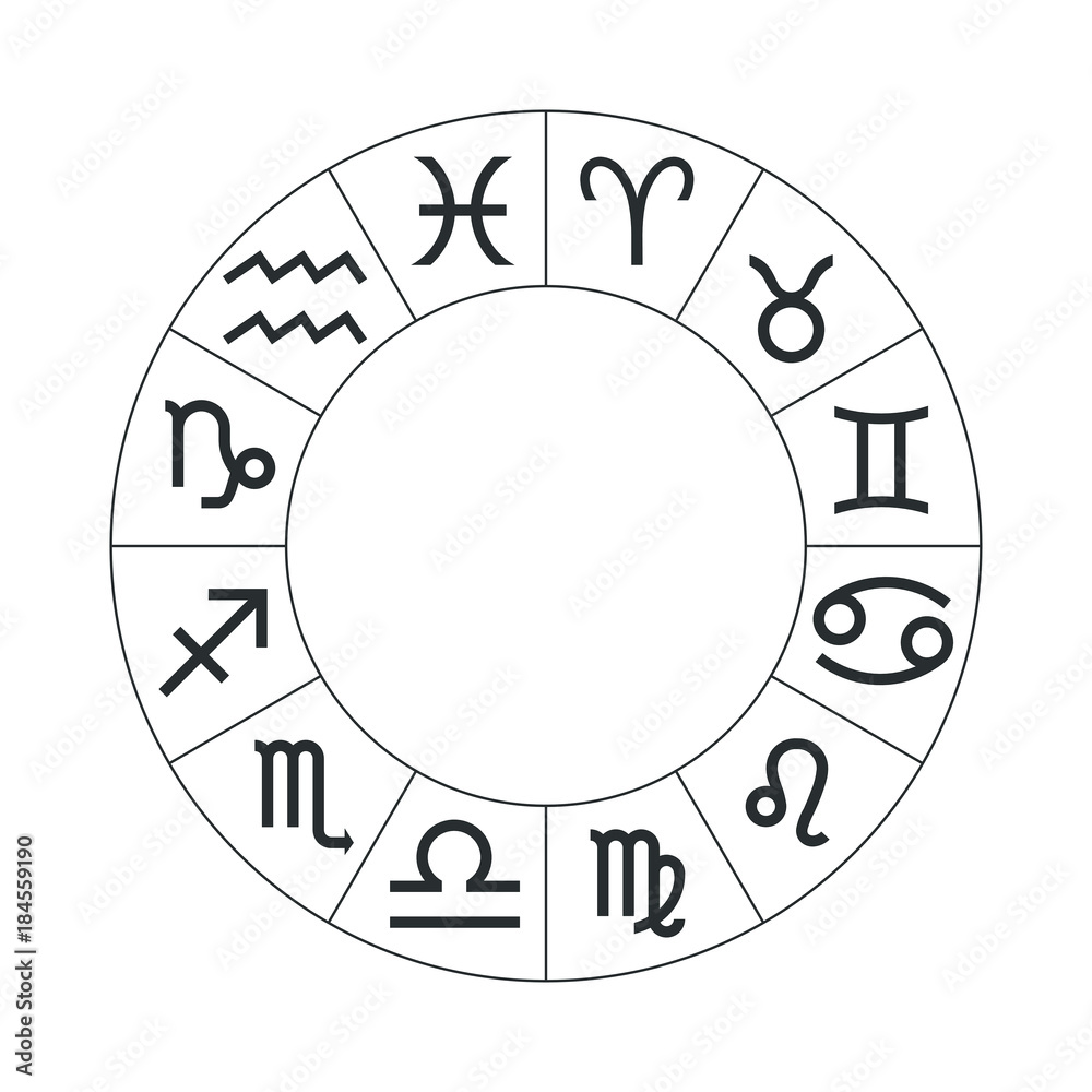 Vector graphics astrology set on white background. A simple geometric representation of the zodiac signs for horoscope, line art illustration Vector graphics astrology set on white background. A simple geometric representation of the zodiac signs for horoscope, line art illustration