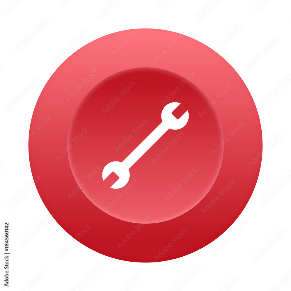 Runder 3D Button - Schraubenschlüssel Runder 3D Button - Schraubenschlüssel