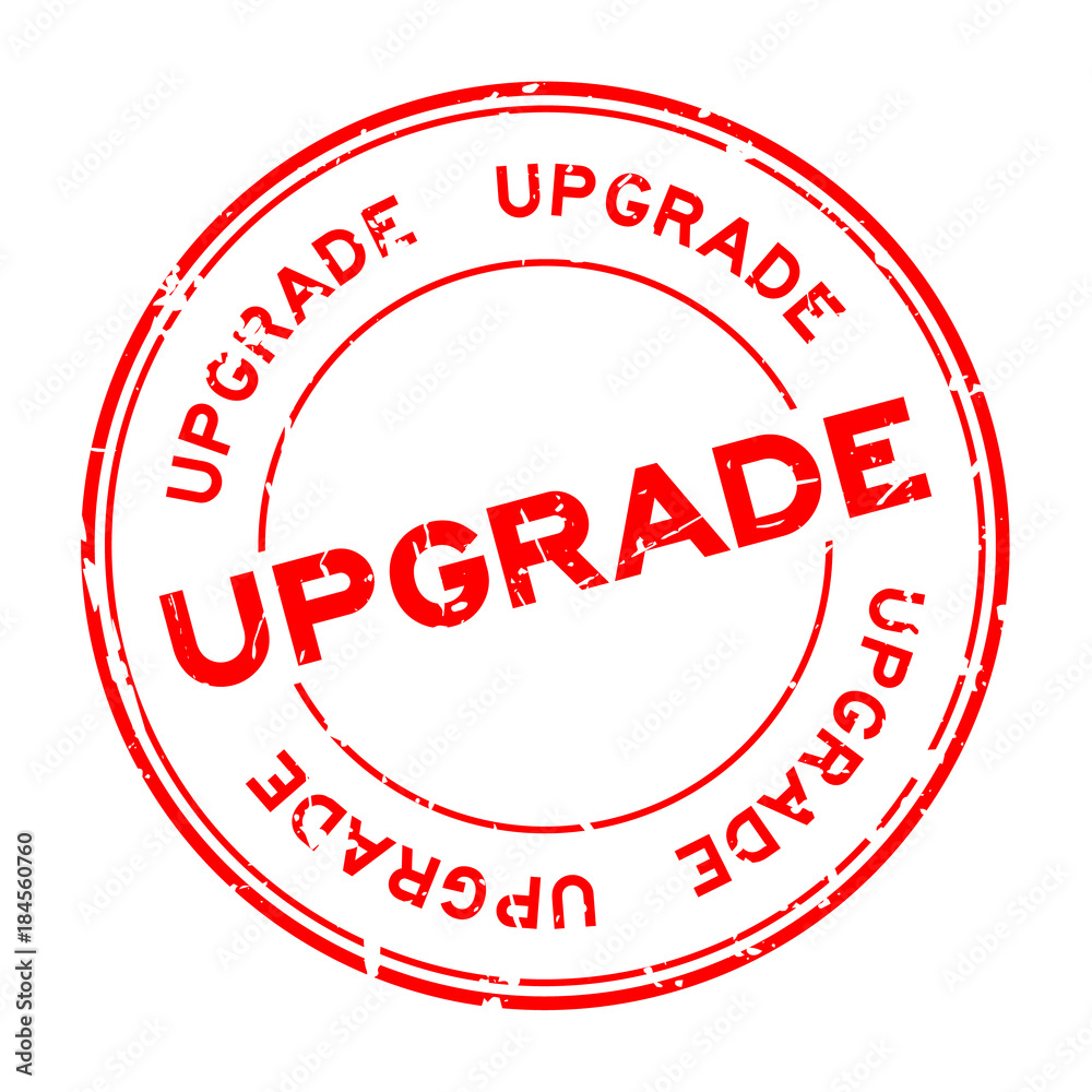 Grunge red upgrade wording round rubber seal stamp on white background Grunge red upgrade wording round rubber seal stamp on white background