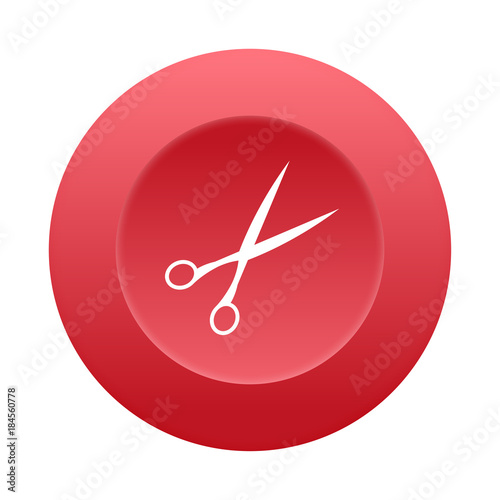 Runder 3D Button - Papierschere