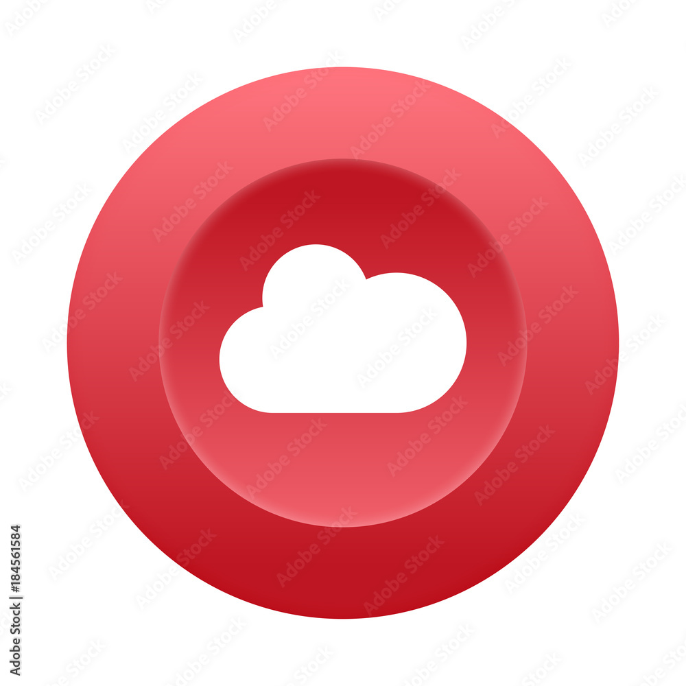 Runder 3D Button - Wolke
