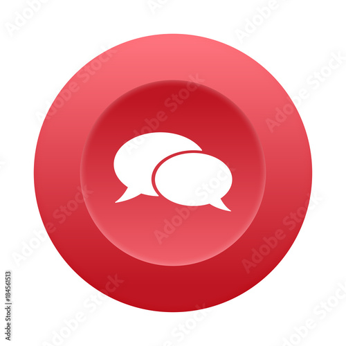 Runder 3D Button - Sprechblase - Kommentar