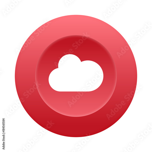 Runder 3D Button - Wolke
