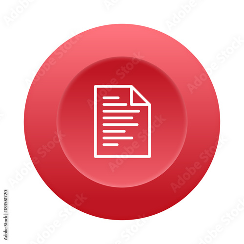 Runder 3D Button - Dokument mit Text