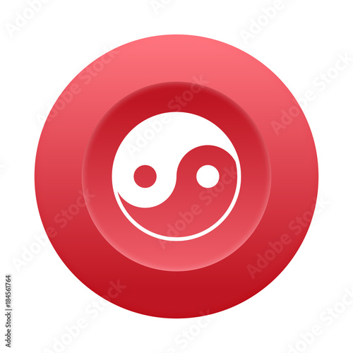 Runder 3D Button - Yin-yang