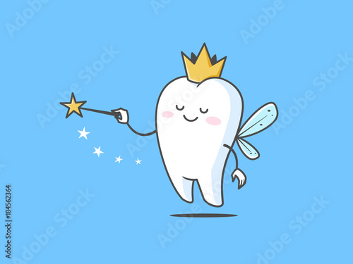 Tooth fairy vector cartoon illustration photo