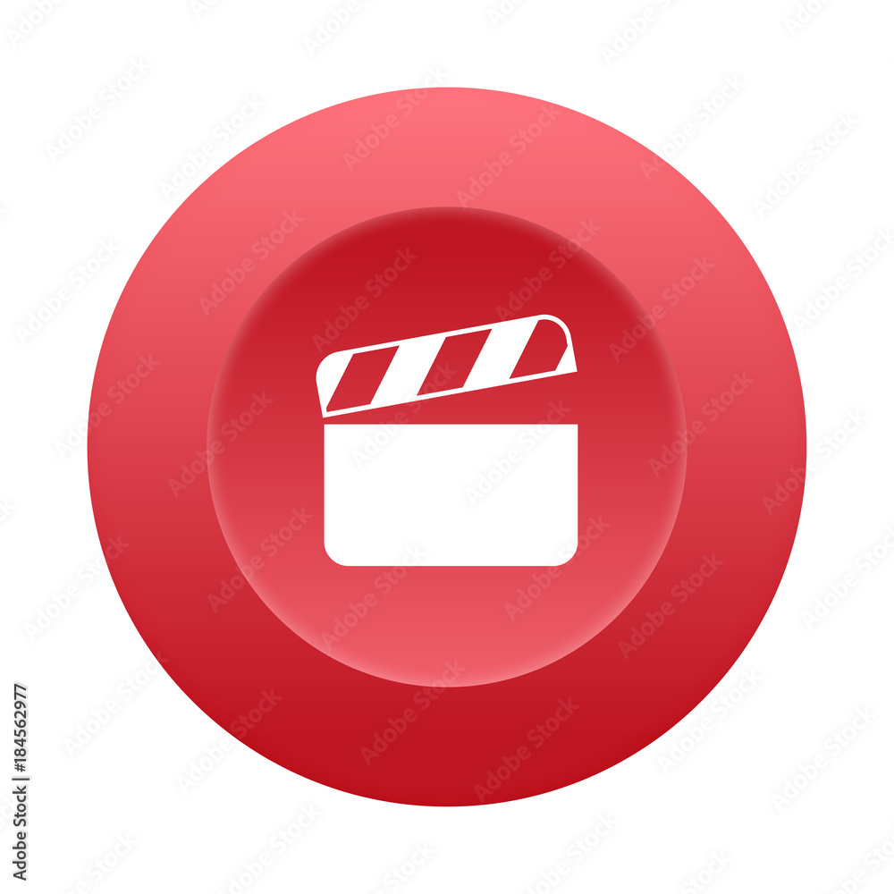 Runder 3D Button - Filmklappe - Filmdreh Runder 3D Button - Filmklappe - Filmdreh
