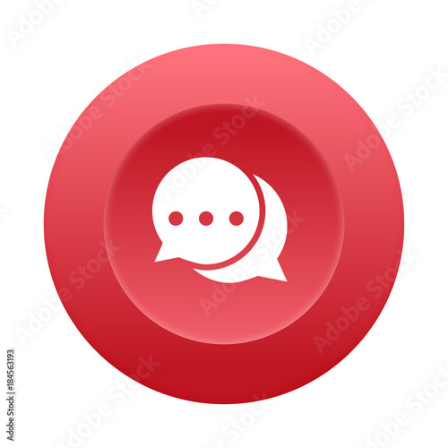 Runder 3D Button - Sprechblasen