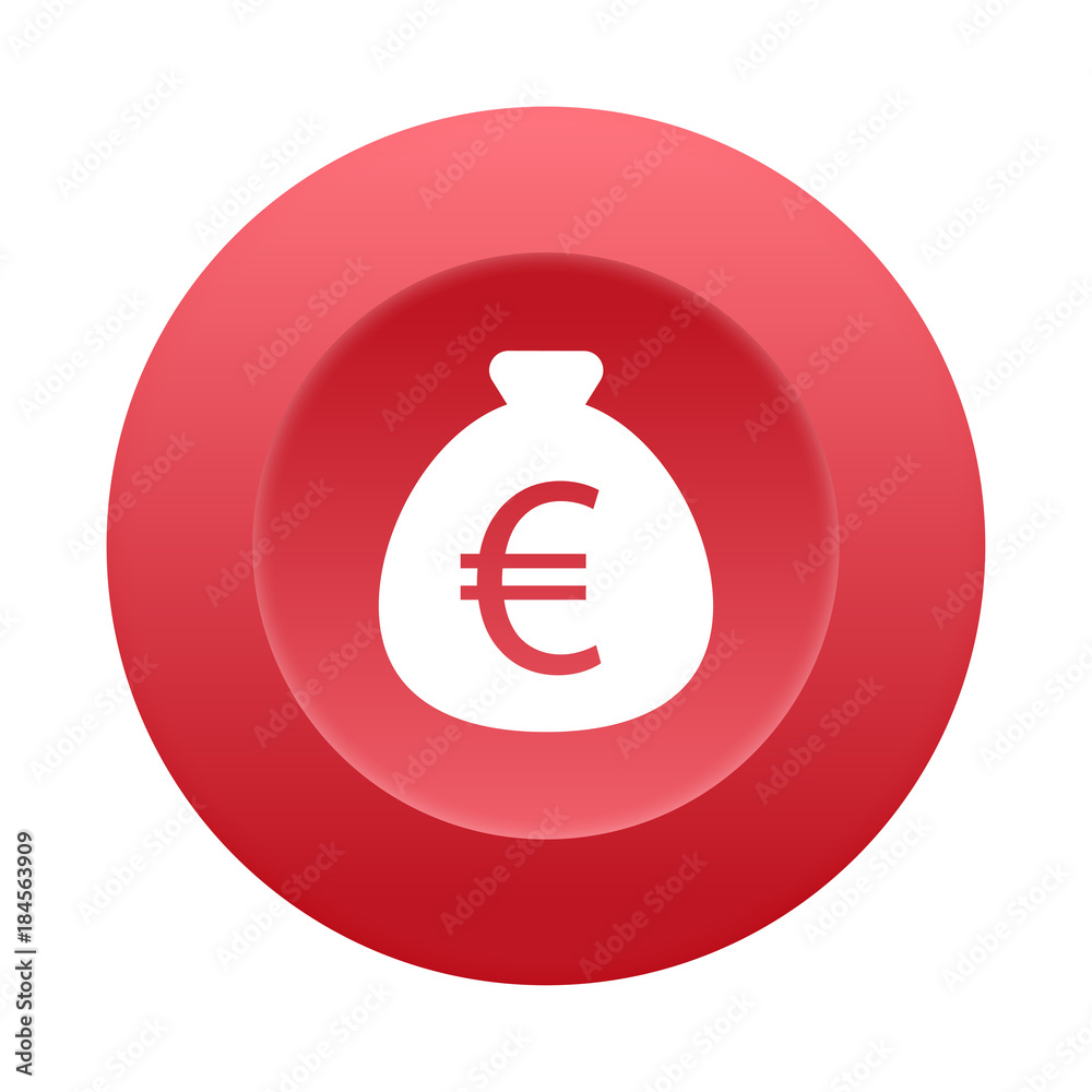 Runder 3D Button - Geldsack Euro Runder 3D Button - Geldsack Euro