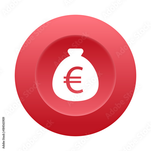 Runder 3D Button - Geldsack Euro