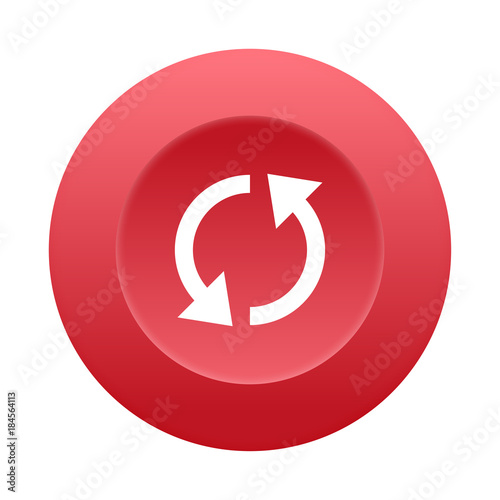 Runder 3D Button - Synchronisieren