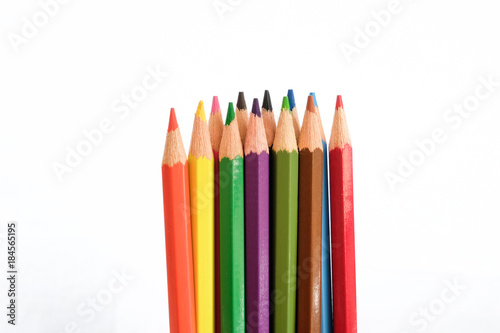 Isolated colored paint pencils 