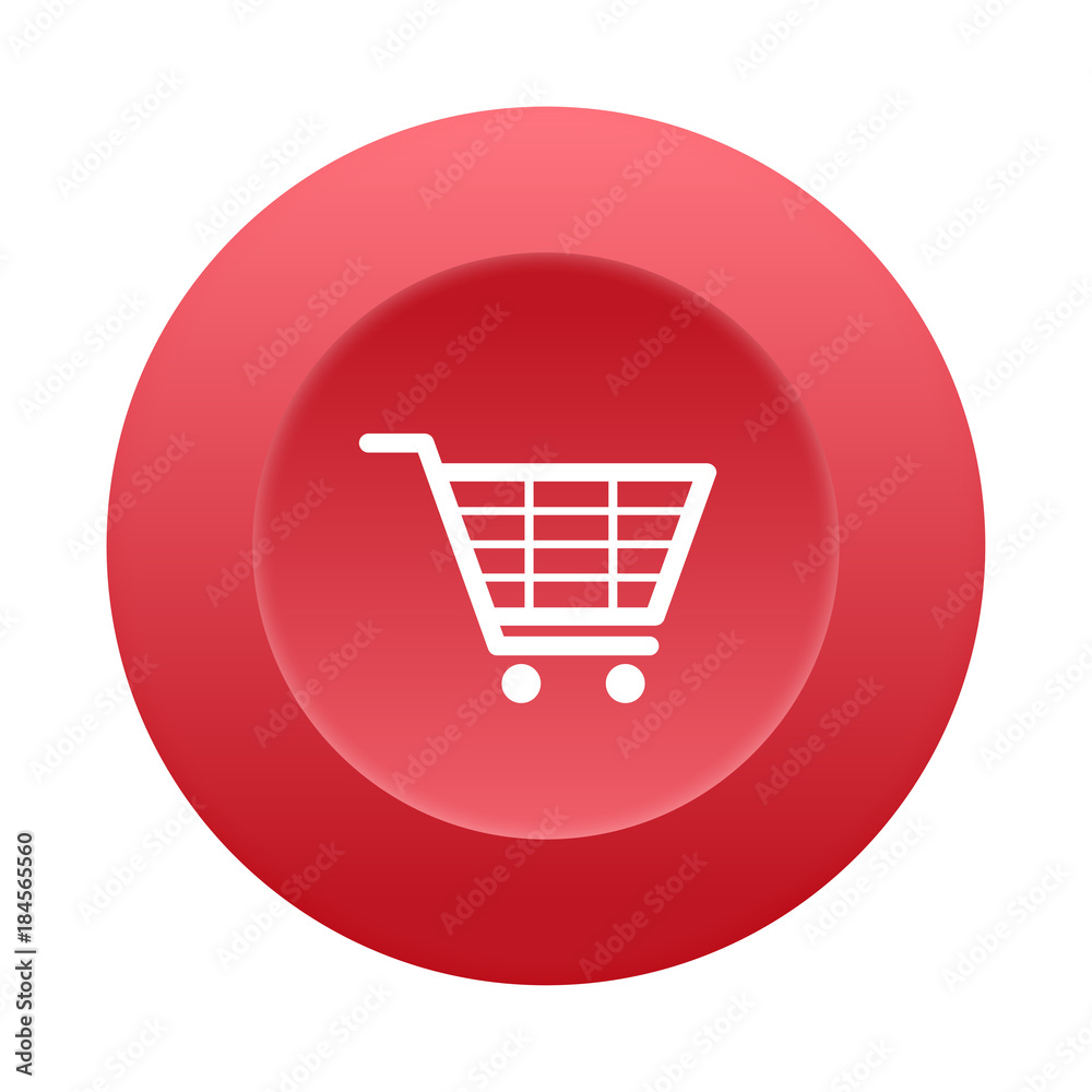 Runder 3D Button - Einkaufswagen Runder 3D Button - Einkaufswagen