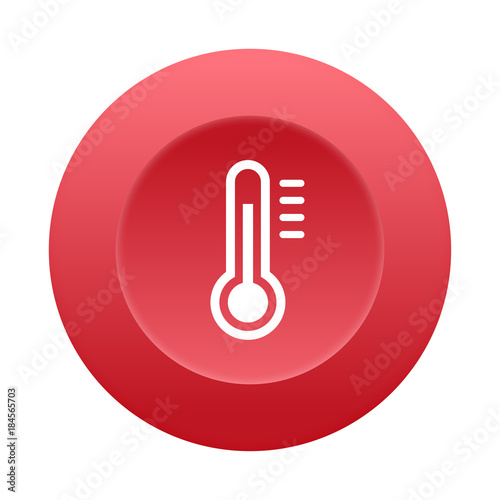 Runder 3D Button - Thermometer warm