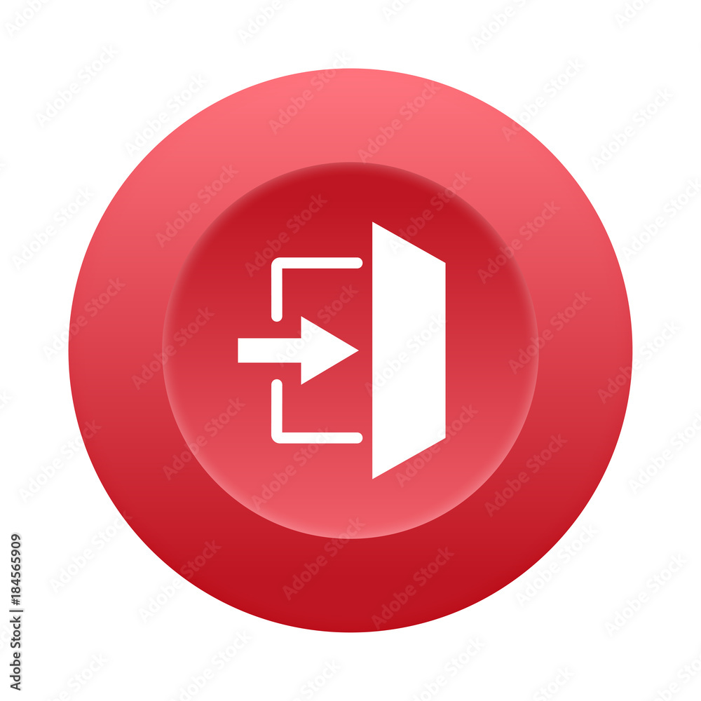 Runder 3D Button - Notausgang Runder 3D Button - Notausgang