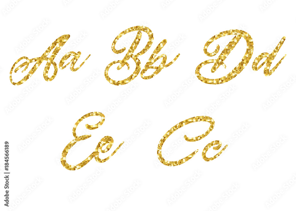Vector golden alphabet. Vector golden alphabet.