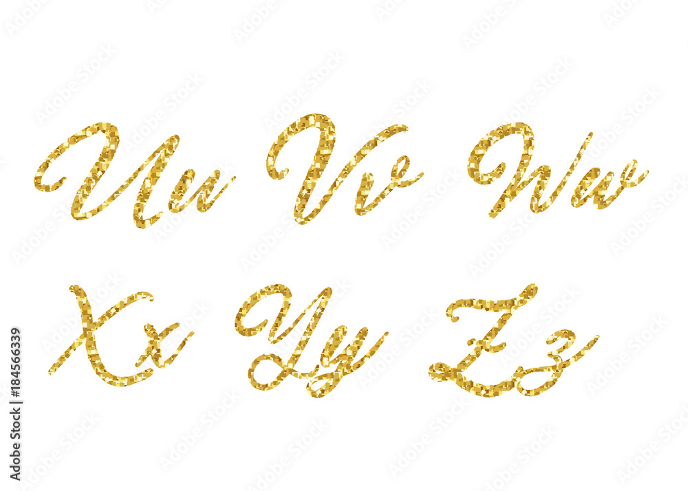 Vector golden alphabet. Vector golden alphabet.