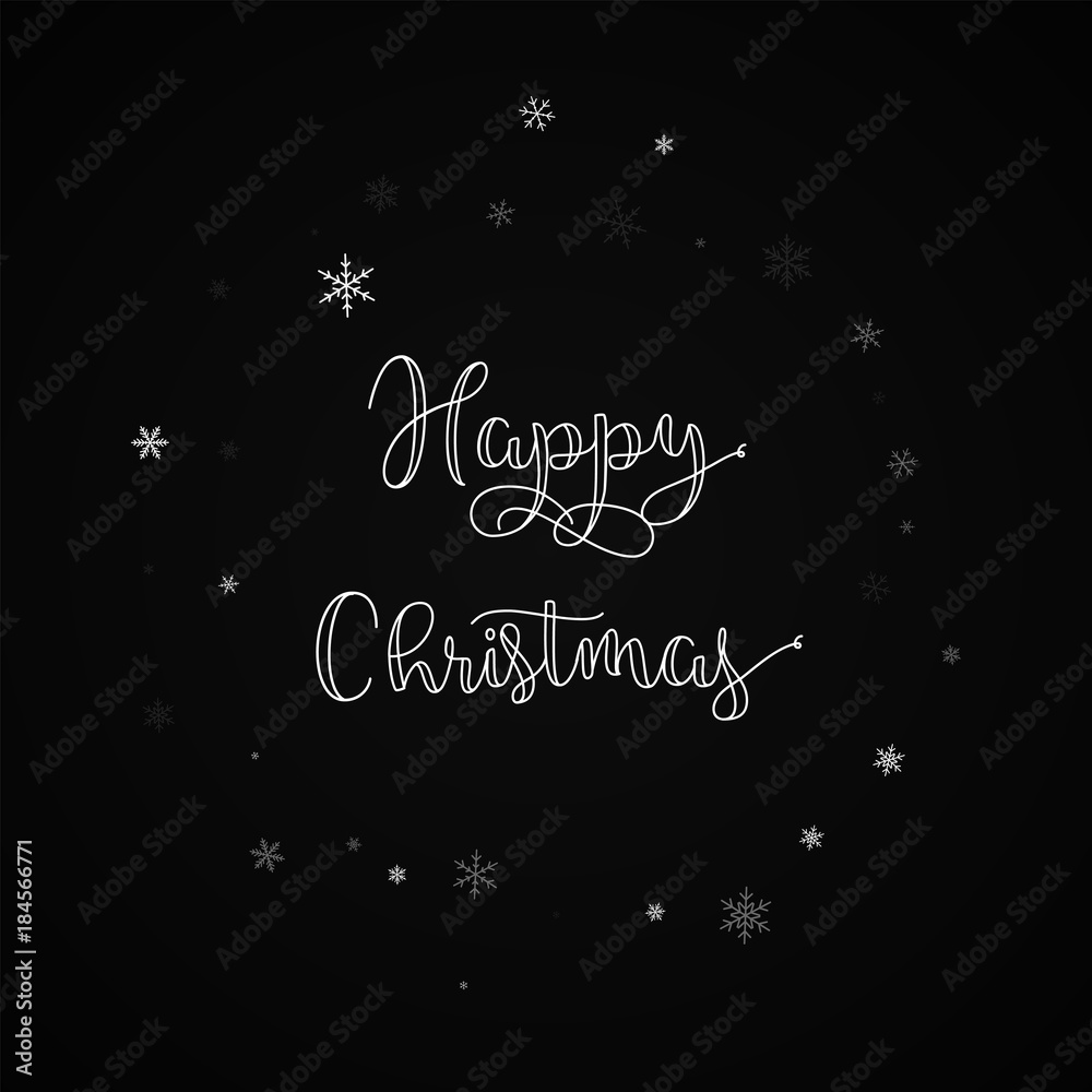 Happy Christmas greeting card. Sparse snowfall background. Sparse snowfall on black background.great vector illustration. Happy Christmas greeting card. Sparse snowfall background. Sparse snowfall on black background.great vector illustration.