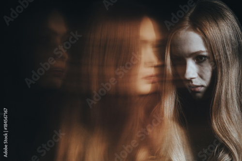 Young girl with psychiatric problem photo
