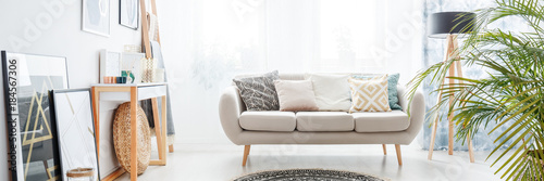 Decorative pillows on sofa photo
