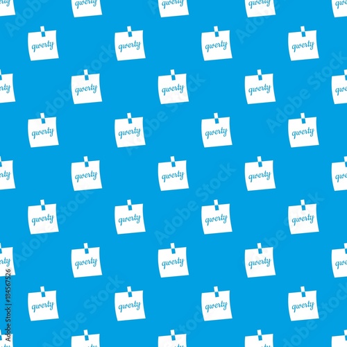 Paper sheet with text qwerty pattern seamless blue