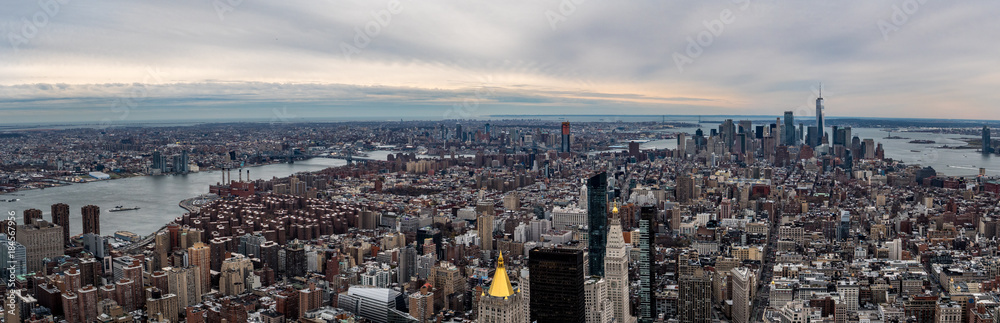 Panorama view from Empire State Buillding to Downtown