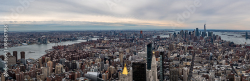 Photography Panorama view from Empire State Buillding to Downtown