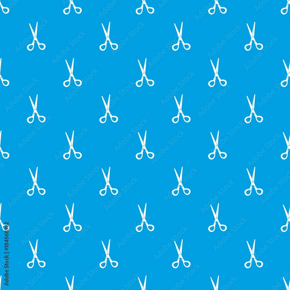 Stationery scissors pattern seamless blue Stationery scissors pattern seamless blue