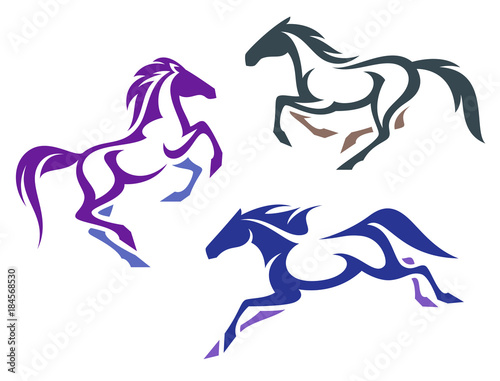 Obraz na plátne Stylized Horses
