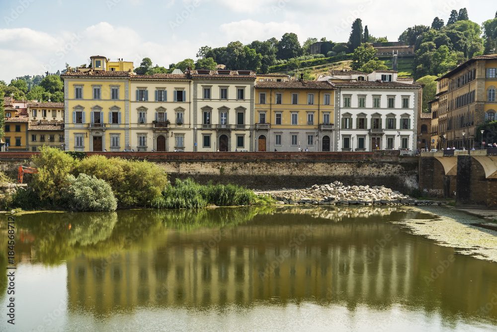 Scenic view of the Lungarno in Florence