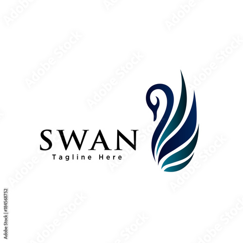 Abstract flying swan logo