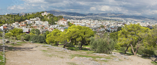 Athens - Outlook from Areopagus hill to Agia Marina church.