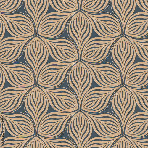 linear vector pattern, repeating abstract leaves, gray line of leaf or flower, floral. graphic clean design for fabric, event, wallpaper etc. pattern is on swatches panel.