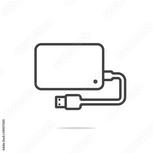 Portable hard drive icon vector
