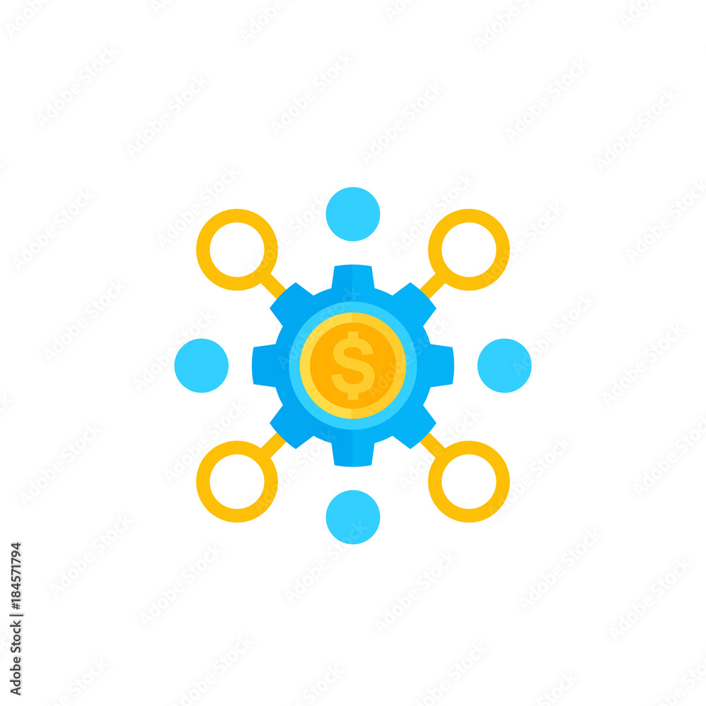 financial operations icon on white financial operations icon on white