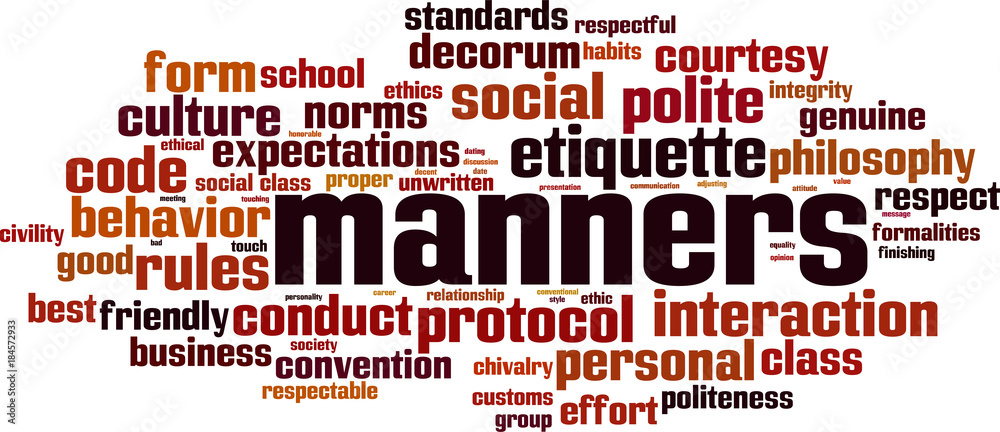 Manners word cloud