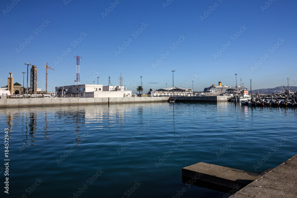 Fototapeta premium Tanger sea front, port in Morocco