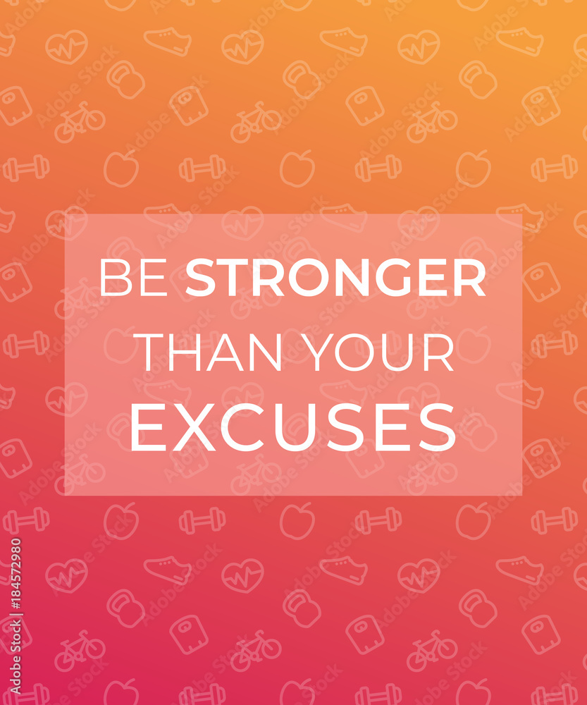 Motivation quote, poster for gym with fitness icons Motivation quote, poster for gym with fitness icons
