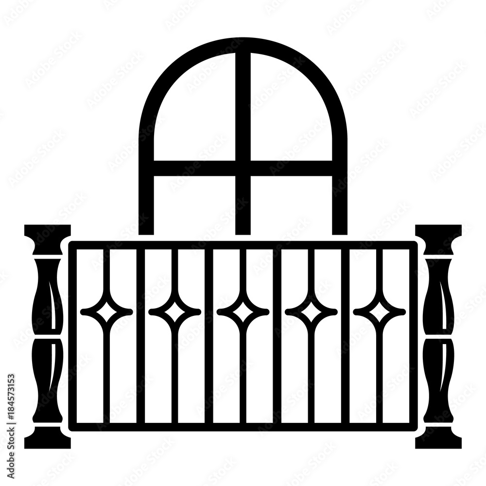 Apartment balcony icon, simple style Apartment balcony icon, simple style