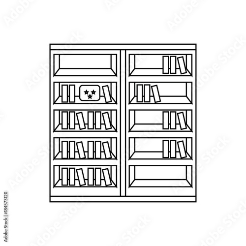 bookshelf with books icon