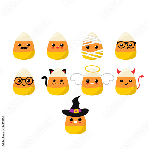 candy corn character flat illustration