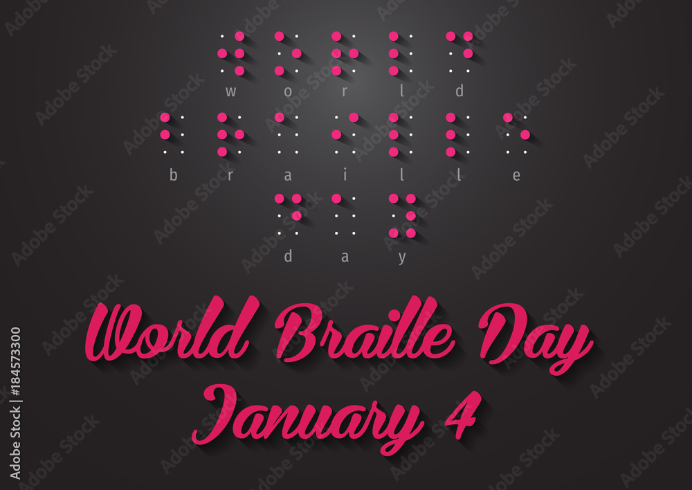 Poster for World Braille Day (January 4). World Braille Day vector illustration. vector illustration poster to world Braille day.