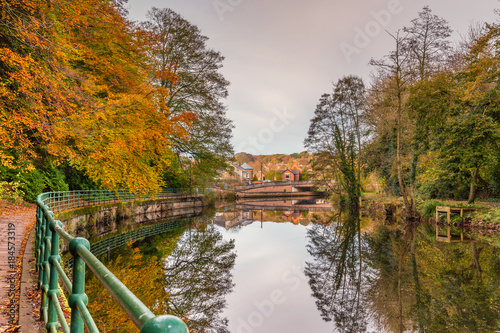 River Wansbeck below Oldgate Bridge / The River Wansbeck passes through the centre of the market town of Morpeth in Northumberland photo