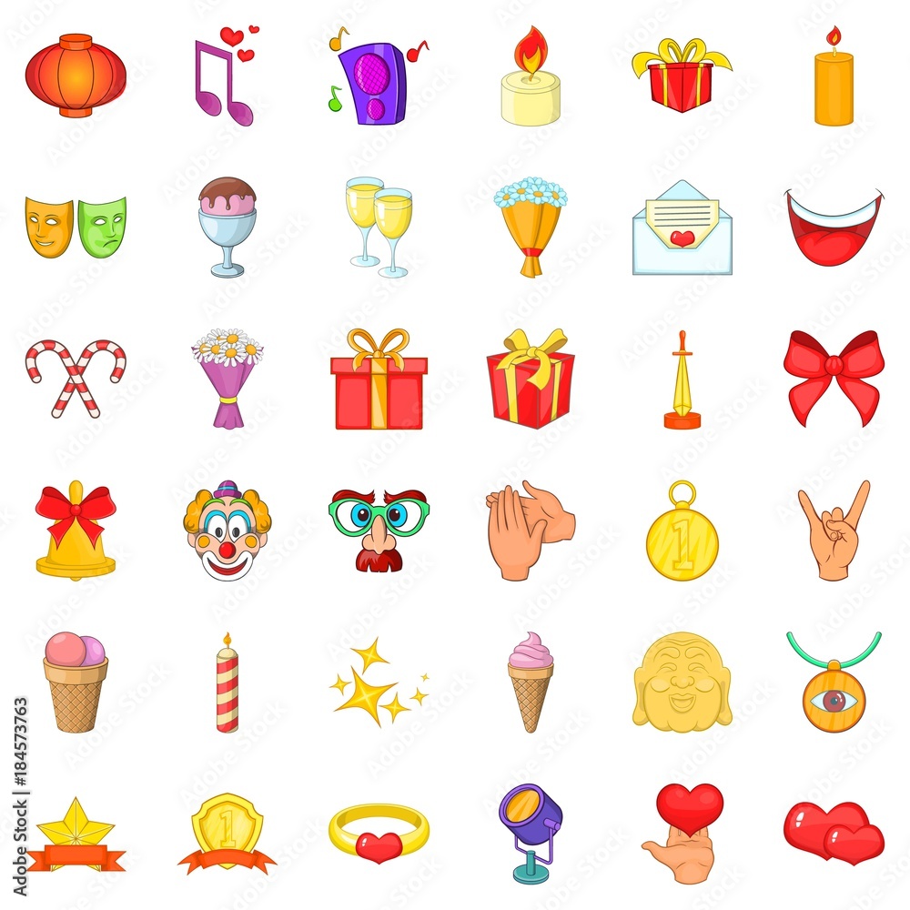 Drink icons set, cartoon style Drink icons set, cartoon style