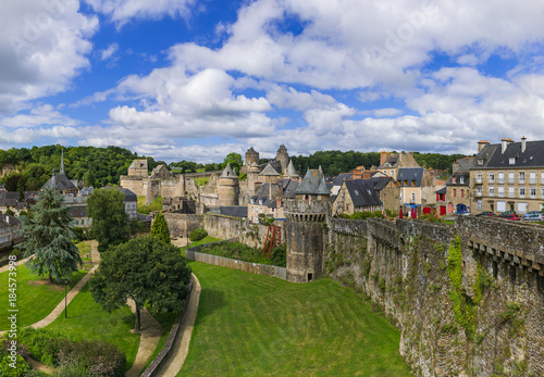 Panorama of town Fougeres in Brittany France