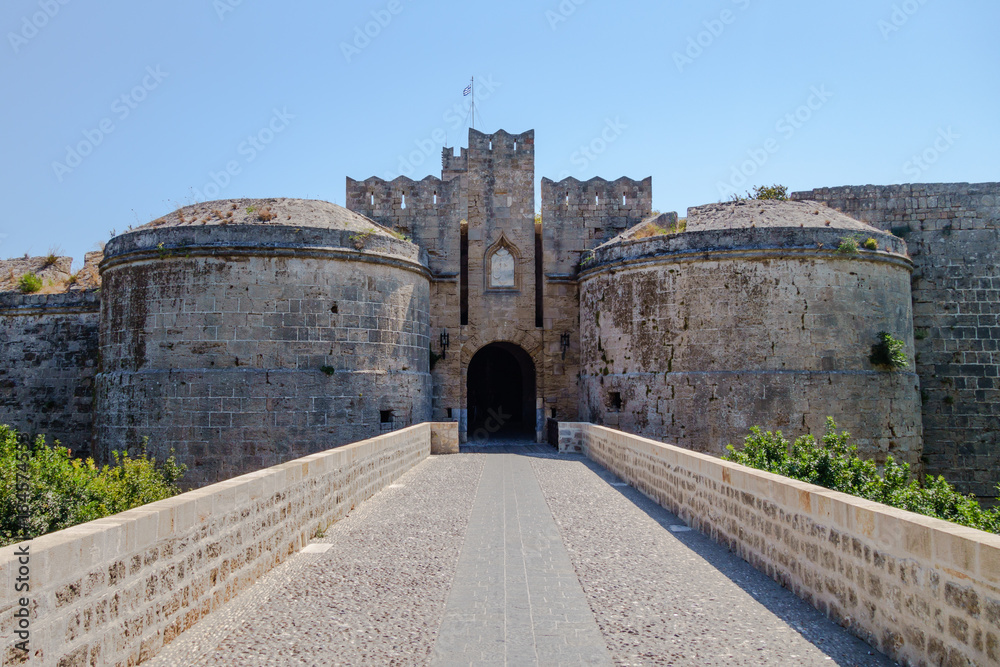 Entrance to Medieval castle in Rhodes Old Town