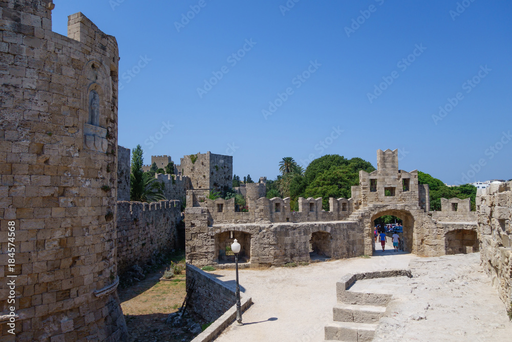 Inside Medieval castle in Rhodes Old Town